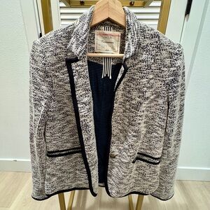 Cartonnier Black and White Bouclé Tweed Blazer - Size 10